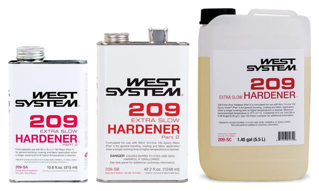 WEST SYSTEM 209 Extra Slow Hardener — A, B and C size options, sold separately